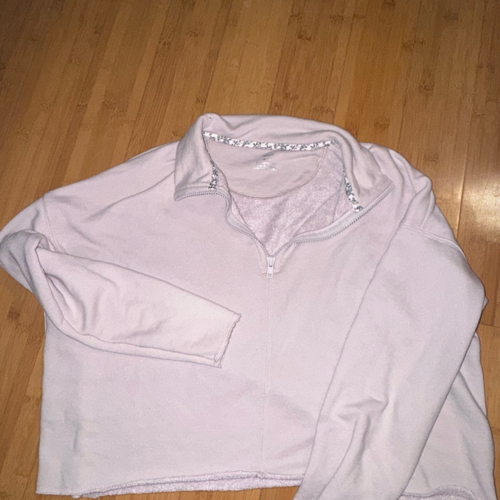 Aerie Blush Pink Floral Trim Pullover
